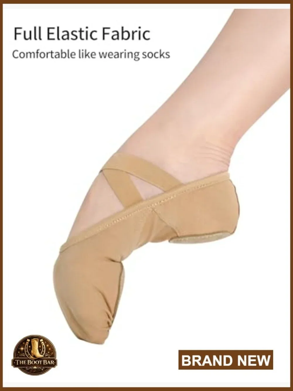 Split Sole Ballet Flats, Stretchy Suede Leather, Size 4-8.5, Dance Yoga